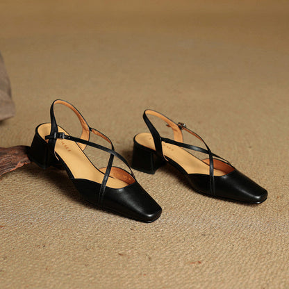 Naomi | Dames Casual Leren Blok Hakken