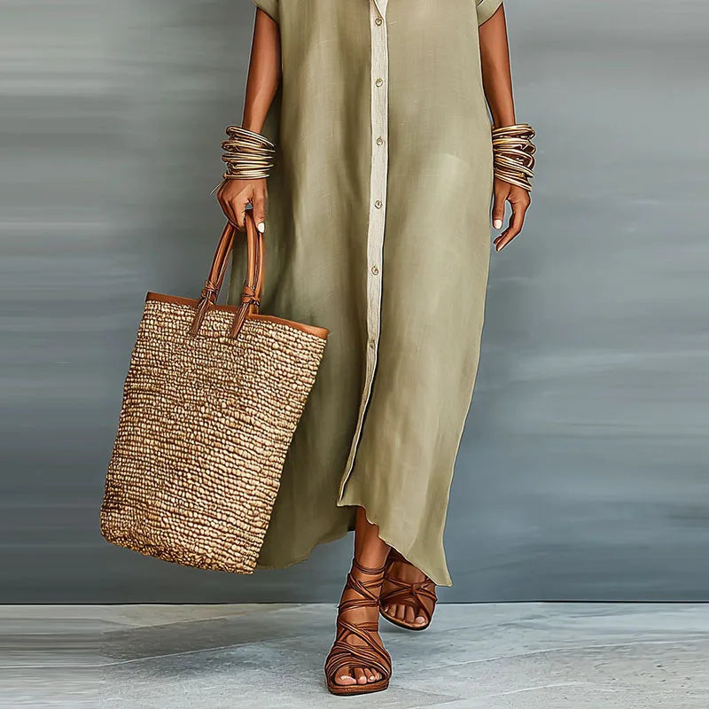 Sanne | Dames Luchtige Relaxed Maxi-jurk