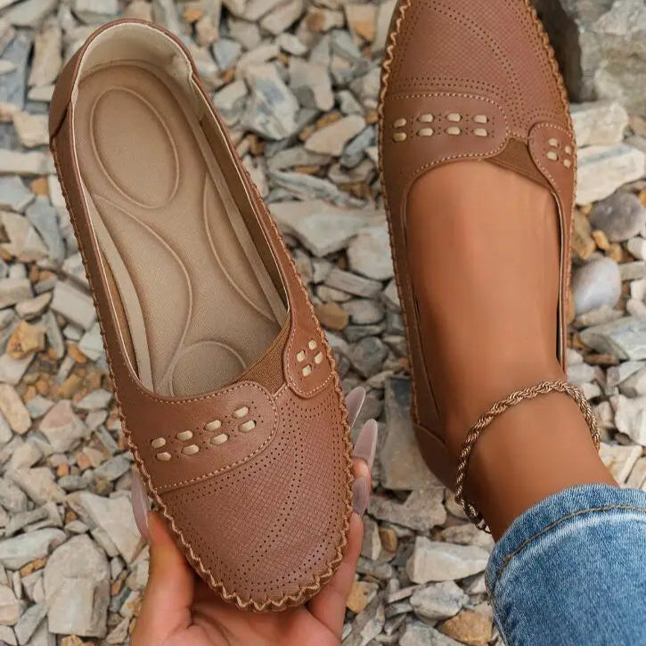Veerle | Dames Lichtgewicht Handgestikte Loafers