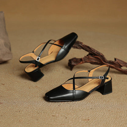 Naomi | Dames Casual Leren Blok Hakken