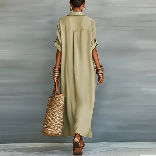 Sanne | Dames Luchtige Relaxed Maxi-jurk