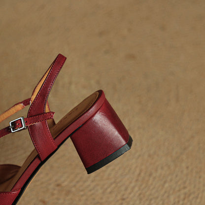 Naomi | Dames Casual Leren Blok Hakken