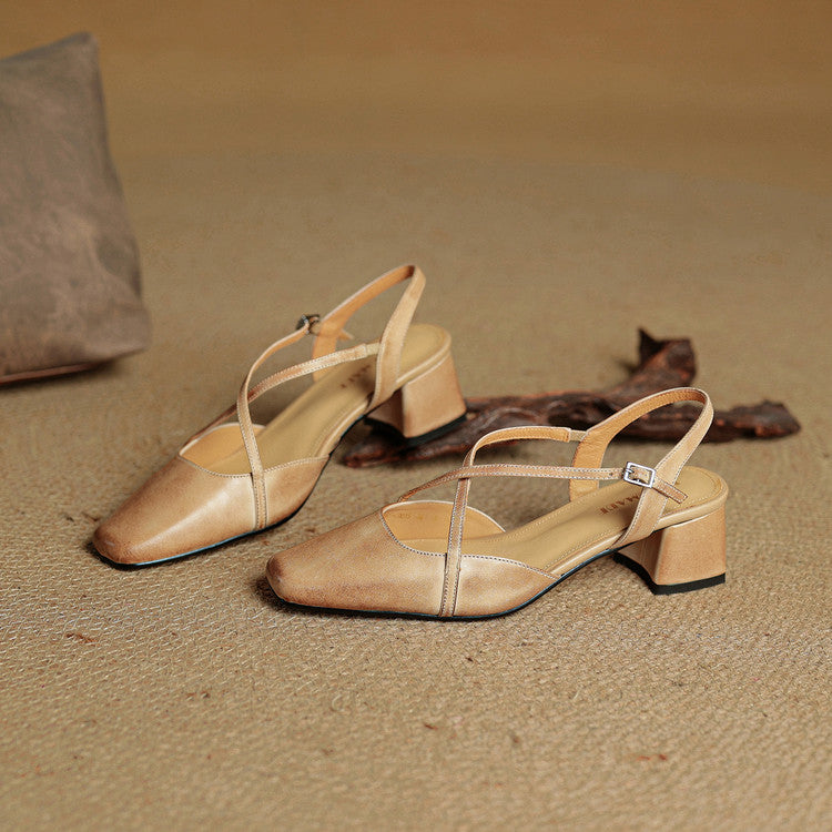 Naomi | Dames Casual Leren Blok Hakken