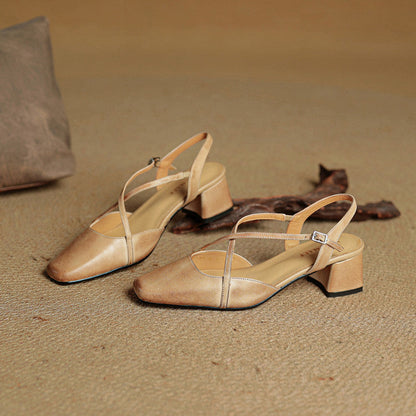 Naomi | Dames Casual Leren Blok Hakken