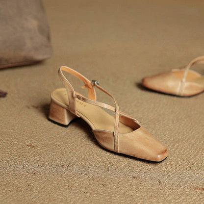 Naomi | Dames Casual Leren Blok Hakken