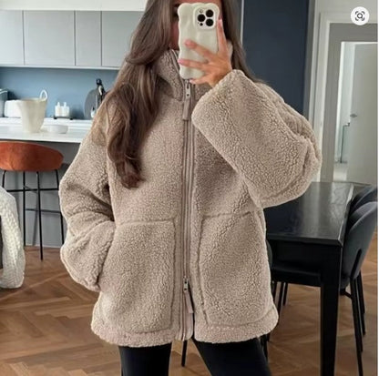Ellery | Dames Winter Oversized Teddyjas met Rits