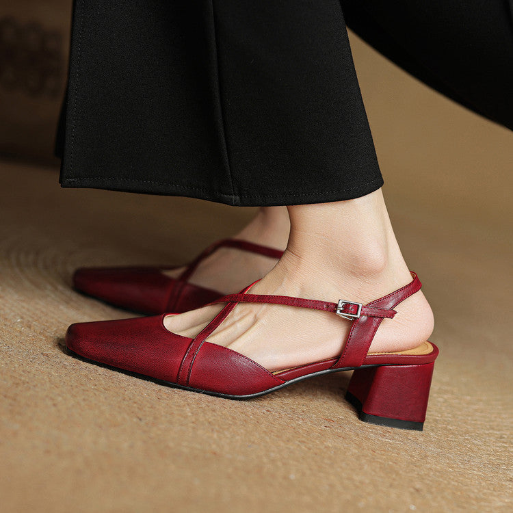 Naomi | Dames Casual Leren Blok Hakken