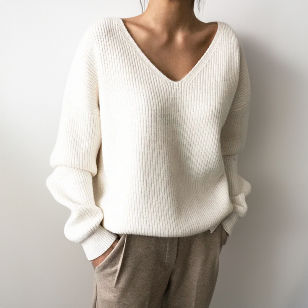 Sophie | Dames Gebreide V-hals Trui