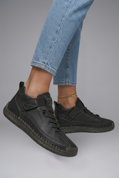 Elodie | Dames Leren Flexibele Lage Trainers