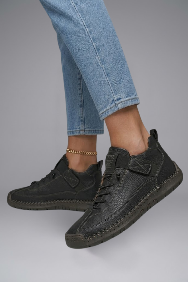 Elodie | Dames Leren Flexibele Lage Trainers