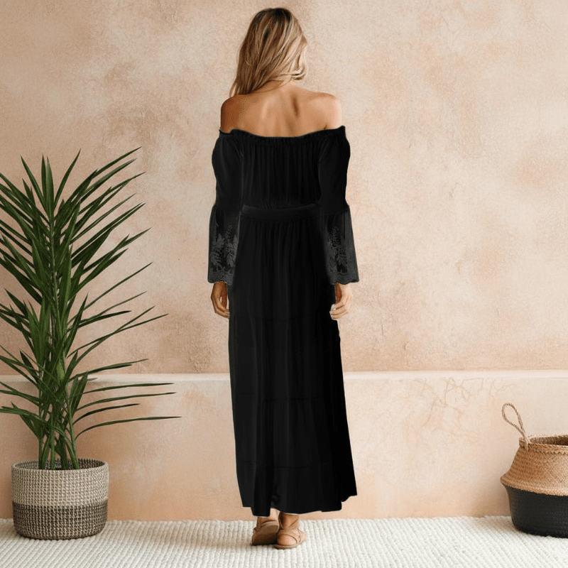 Maartje | Dames Elegante Off-Shoulder Maxi-jurk