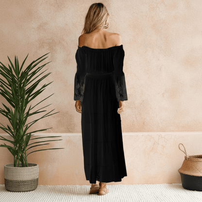 Maartje | Dames Elegante Off-Shoulder Maxi-jurk