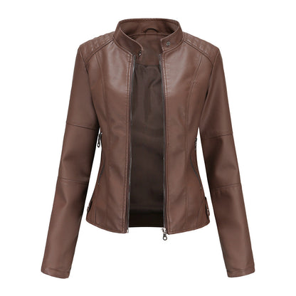 Marloes | Dames Stoere Stakraag Leren Bikerjack