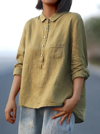 Lente | Dames Vintage Losvallende Lange Mouw Blouse