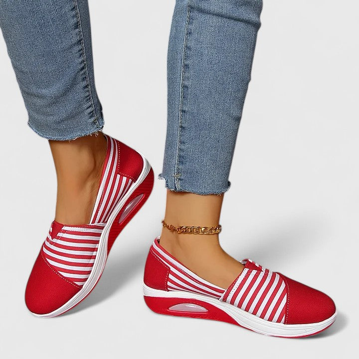 Gabrielle | Dames Gestreepte Platform Instap Sneakers