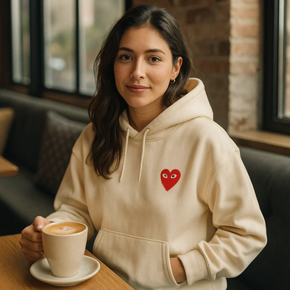 Puck | Dames Casual Katoenen Hart Hoodie