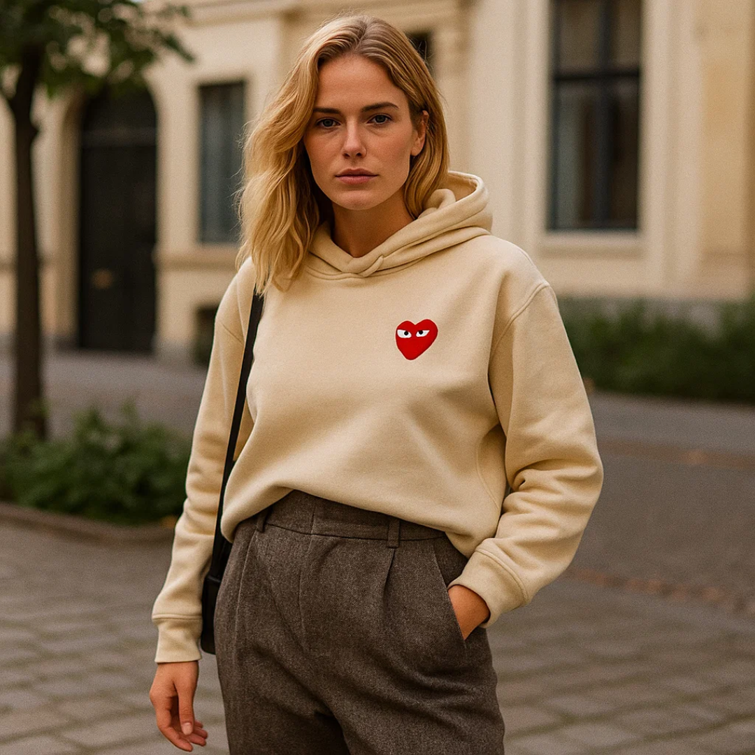 Puck | Dames Casual Katoenen Hart Hoodie