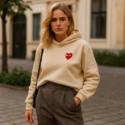 Puck | Dames Casual Katoenen Hart Hoodie
