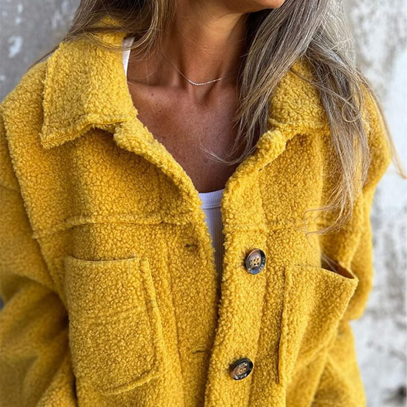 Britt | Dames Herfst Teddy Jas met Knopen