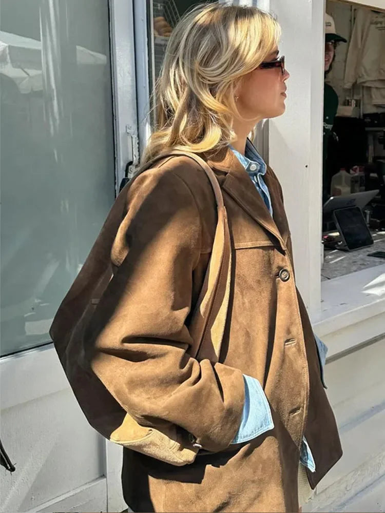Freya | Dames Elegante Suède Herfstjas