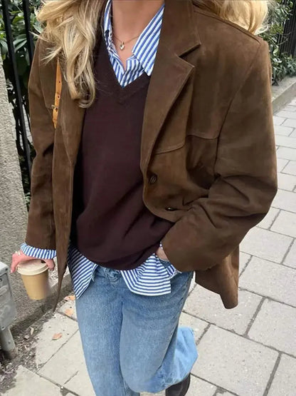 Freya | Dames Elegante Suède Herfstjas