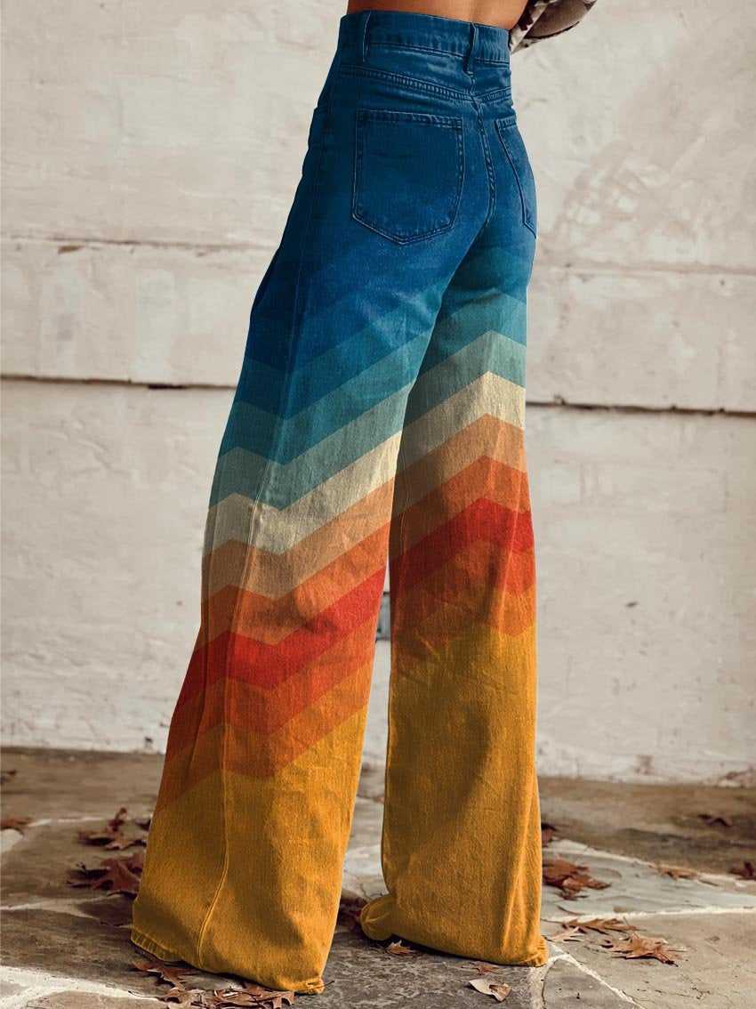 Romy | Dames Vintage Wijde Retro Jeans