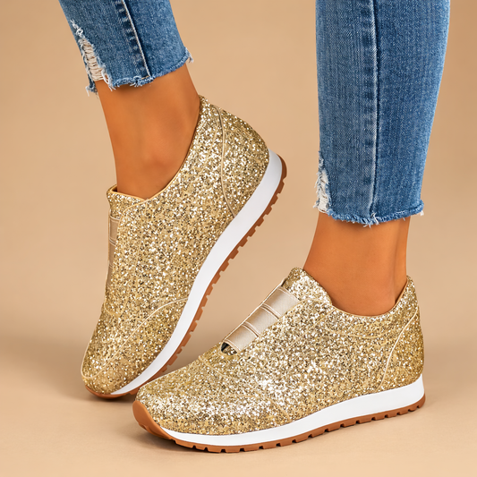 Lorena | Dames Glitter Instap Straatsneakers