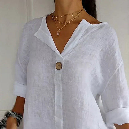Lente | Dames Elegante Getailleerde Blouse met Knoopdetail