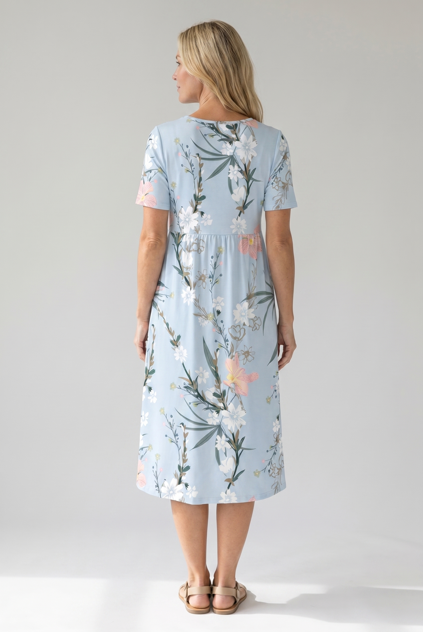 Hallie | Dames Bedrukte Bloemen Midi-jurk