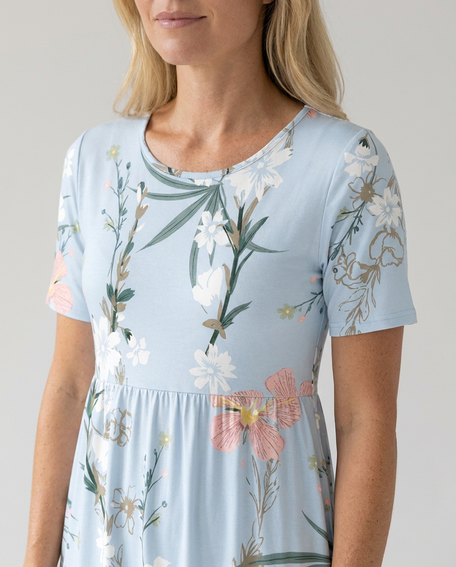 Hallie | Dames Bedrukte Bloemen Midi-jurk