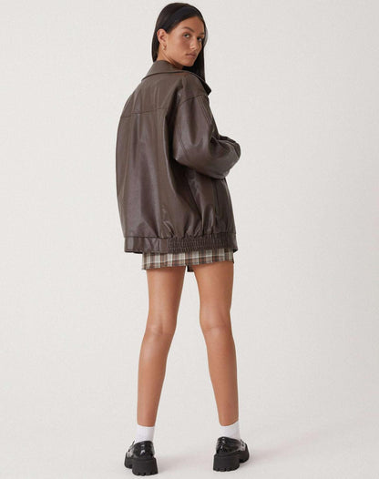 Vera | Dames Vintage Oversized Leren Jas